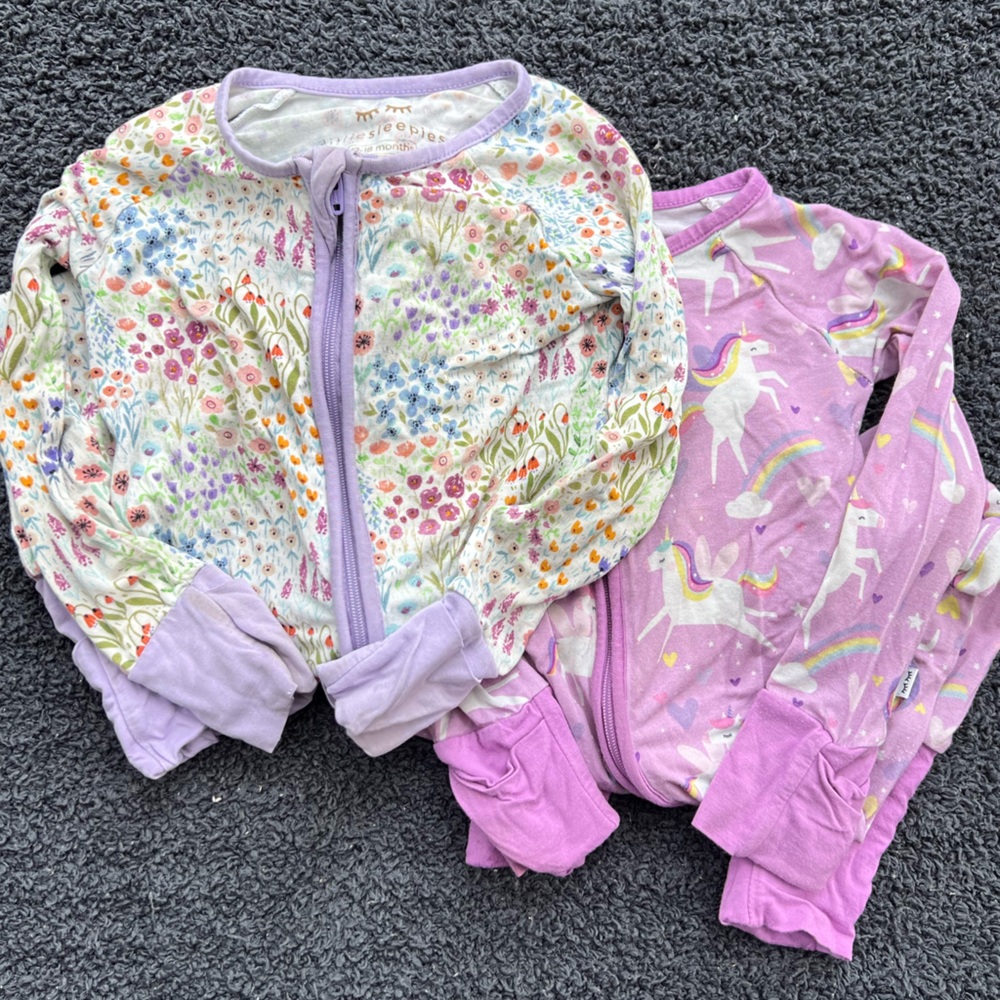 Little Sleepies Zippy Pajamas- Two Pairs 12-18m